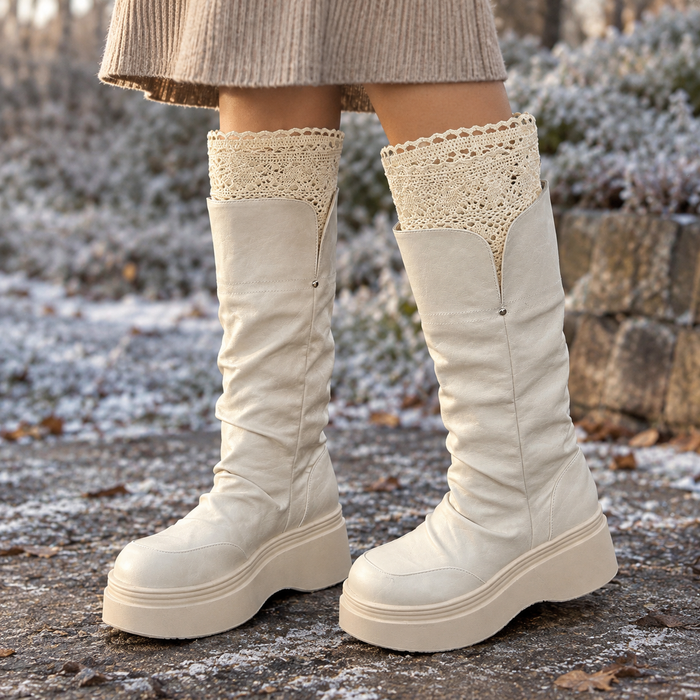 Portofino Lace Cuff Boots