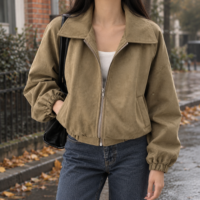 Scarlett-Claire Cropped Zip Jacket