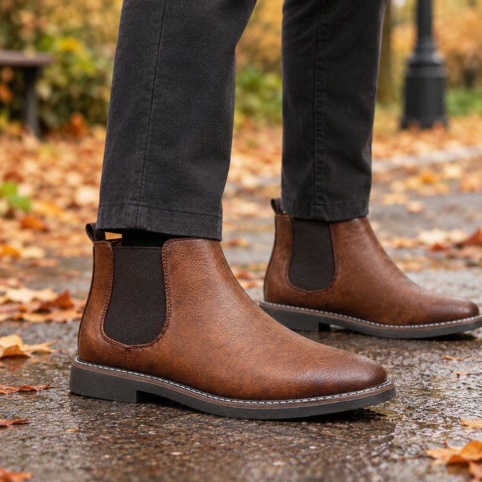 Valenza Leather Look Chelsea Boots