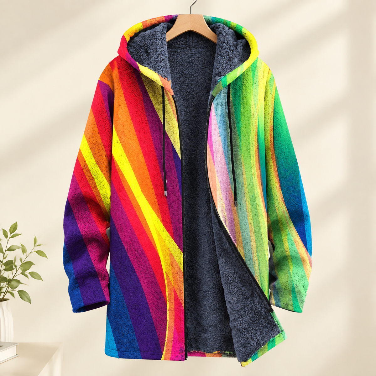 Dominic Hooded Sweater - Rainbow
