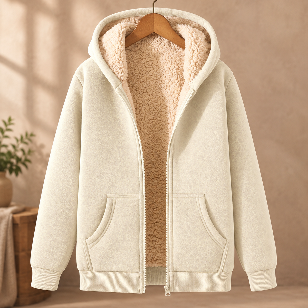 Sebastian Sherpa Hoodie - Sherpa Apricot