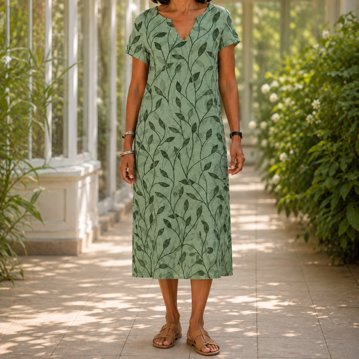 Ophelia Leaf Print Dress