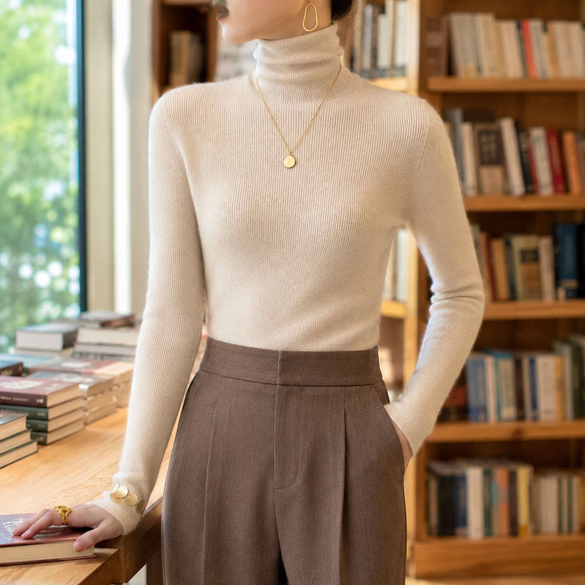 Fleur Cashmere Sweater - Ivory Pearl