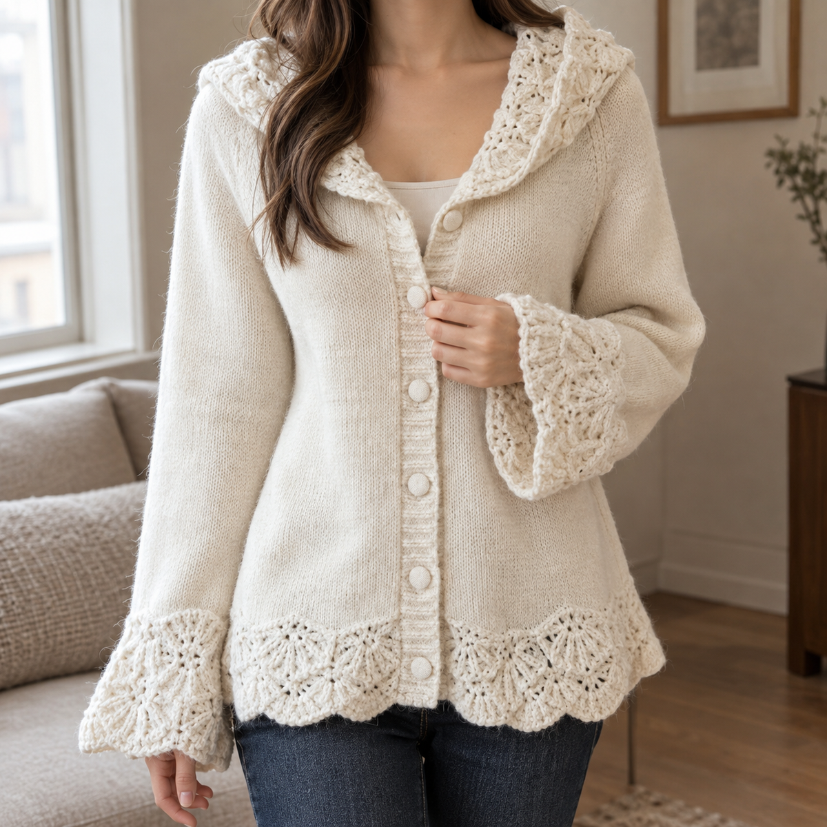 Maya Hooded Cardigan - Off White