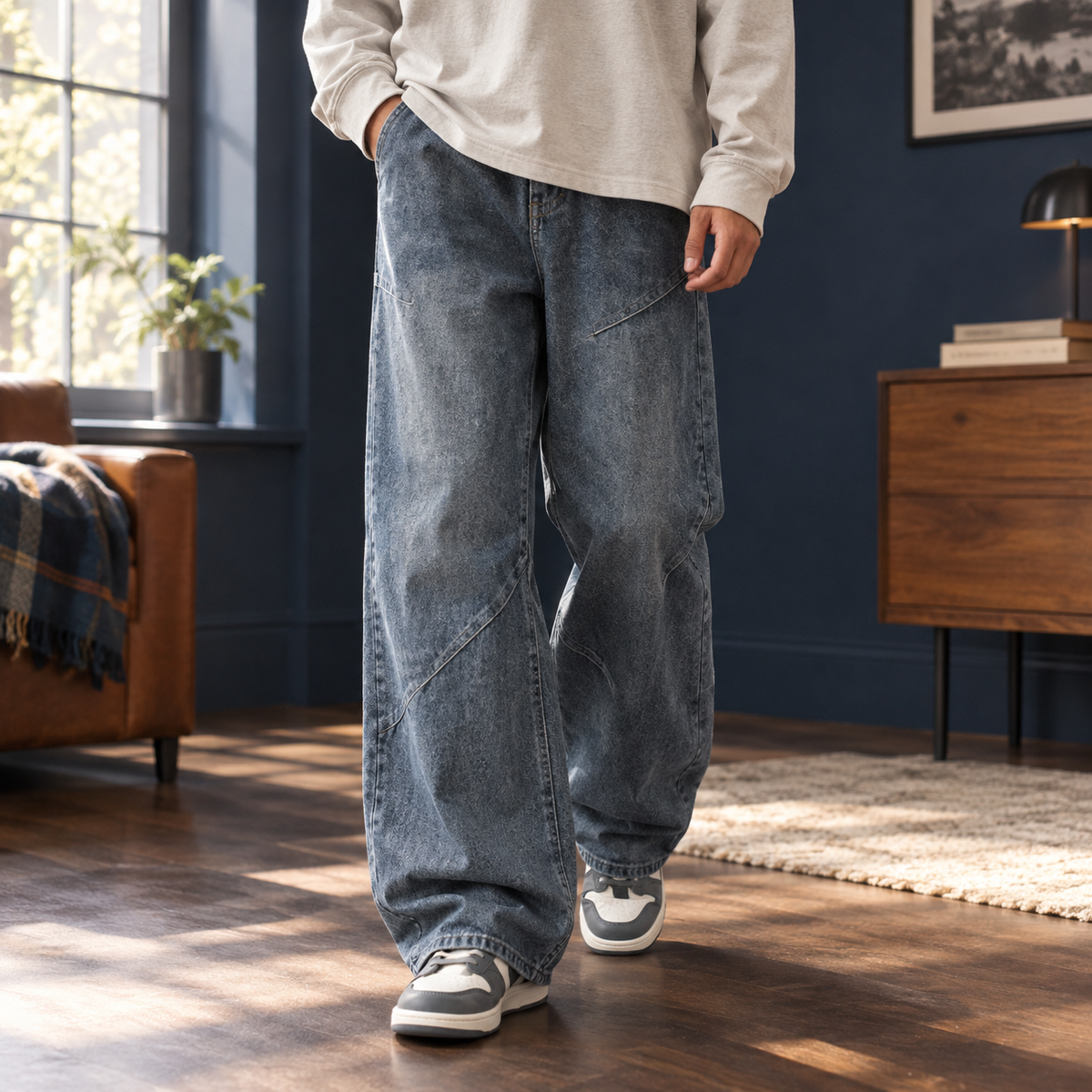 Ross Wide Leg Jeans - Blue