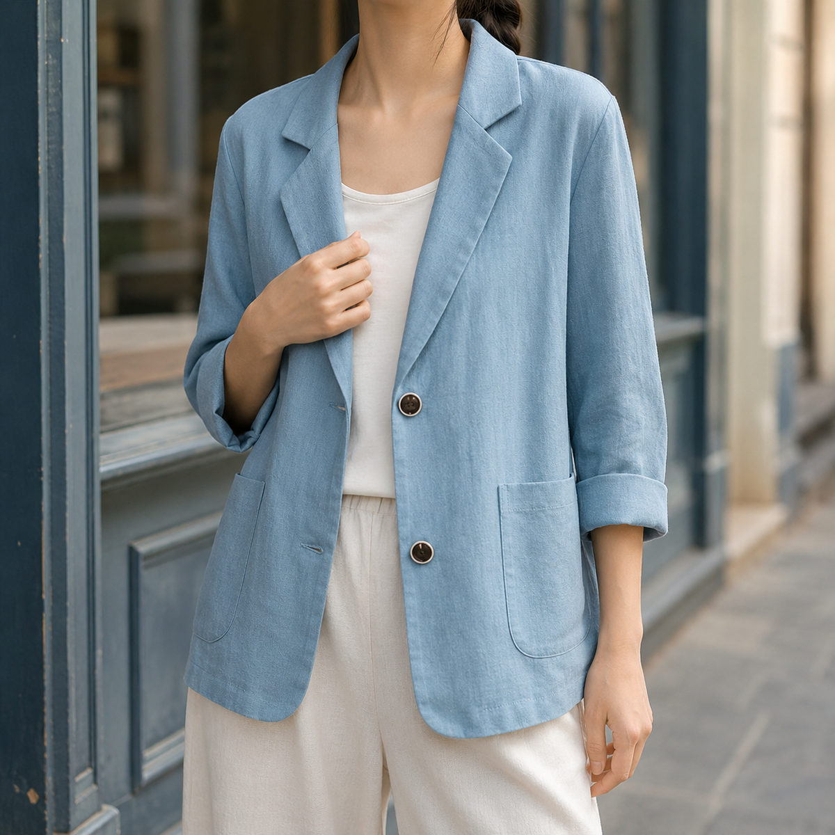 Vera Relaxed Blazer - Blue
