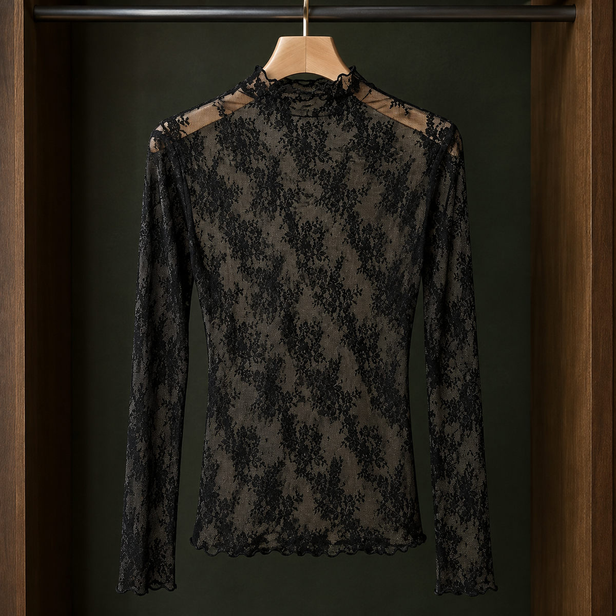 Albertine-Lane Lace Top - Black