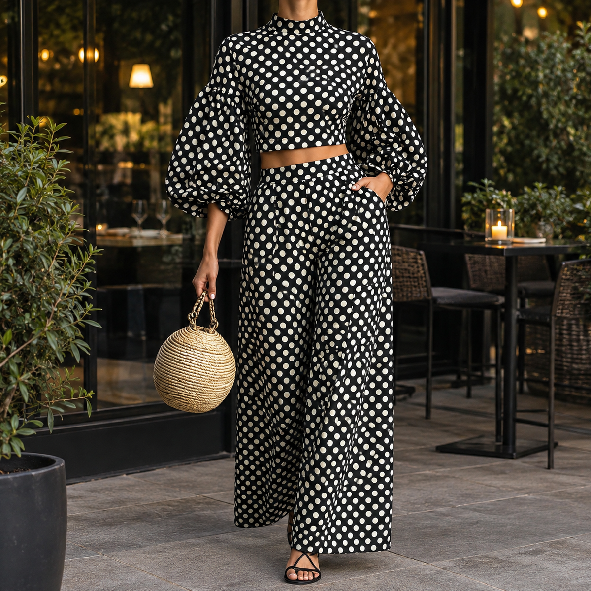 Kiera-Grace Polka Dot Set - Black