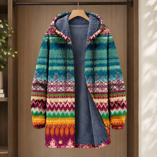 Bertrand Hooded Cardigan - Teal Multicolor