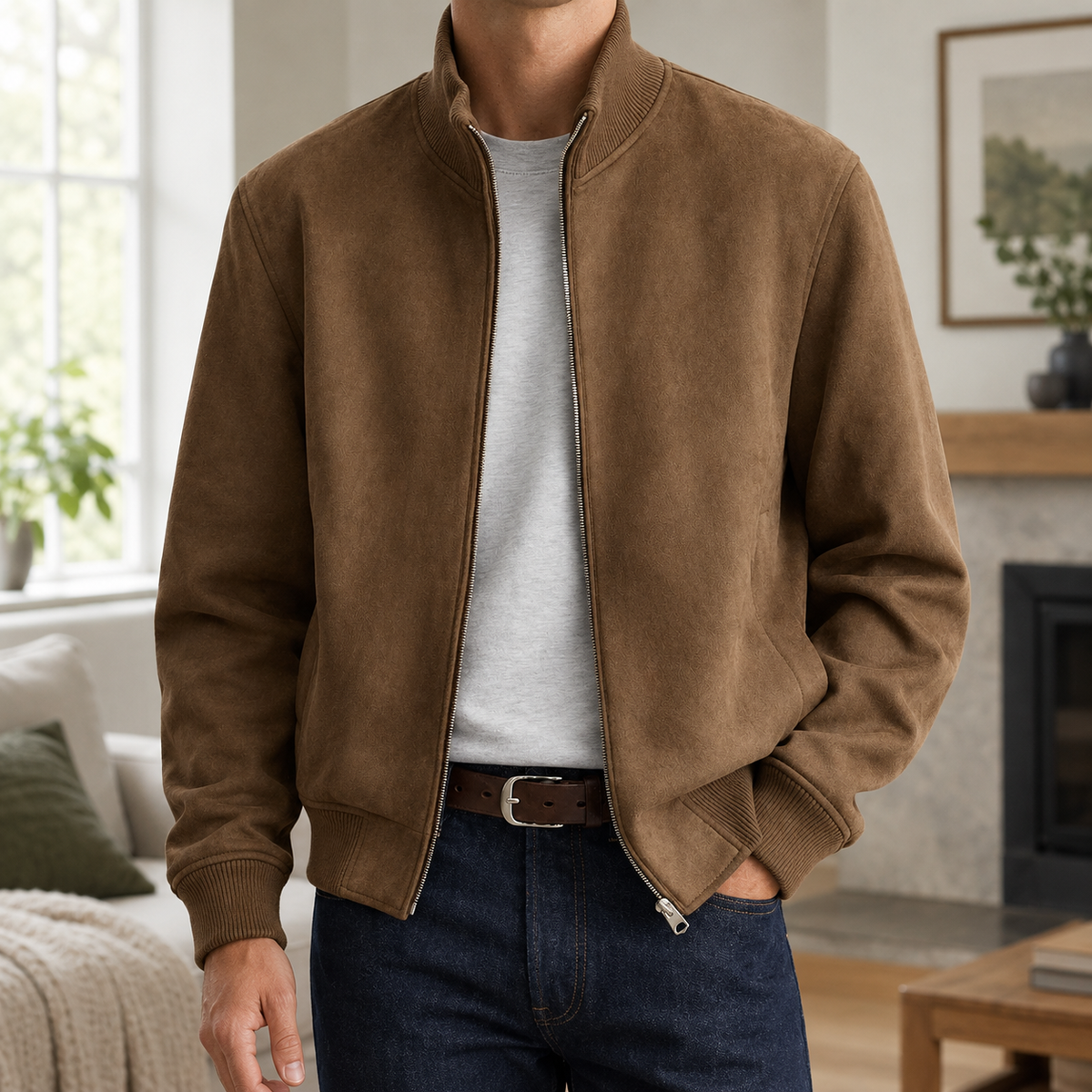 Erasmus Suede Jacket - Brown