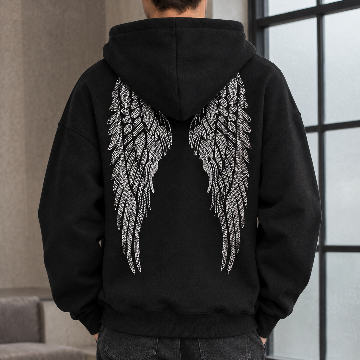 Stefan Wing Hoodie - Black
