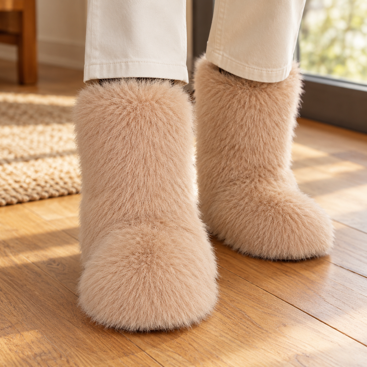 Brunello Plush Boots - Apricot