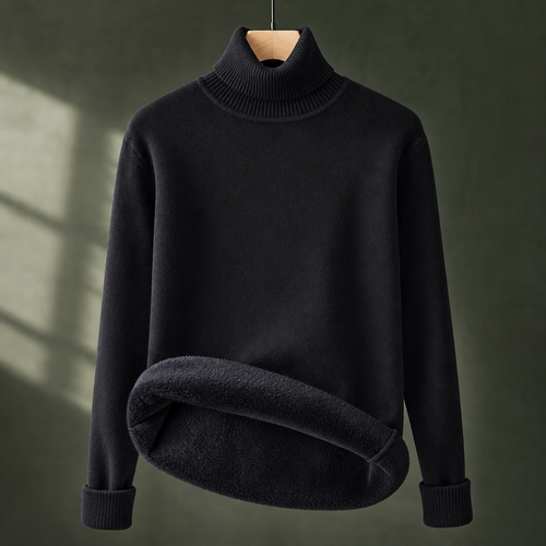 Donatien Turtleneck Sweater - Black High Collar