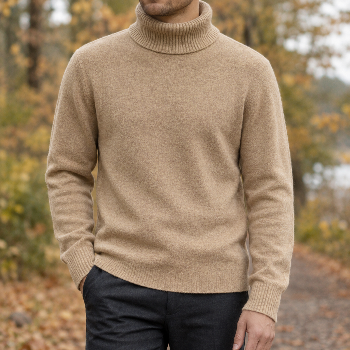 Octavian Turtleneck Sweater - Camel