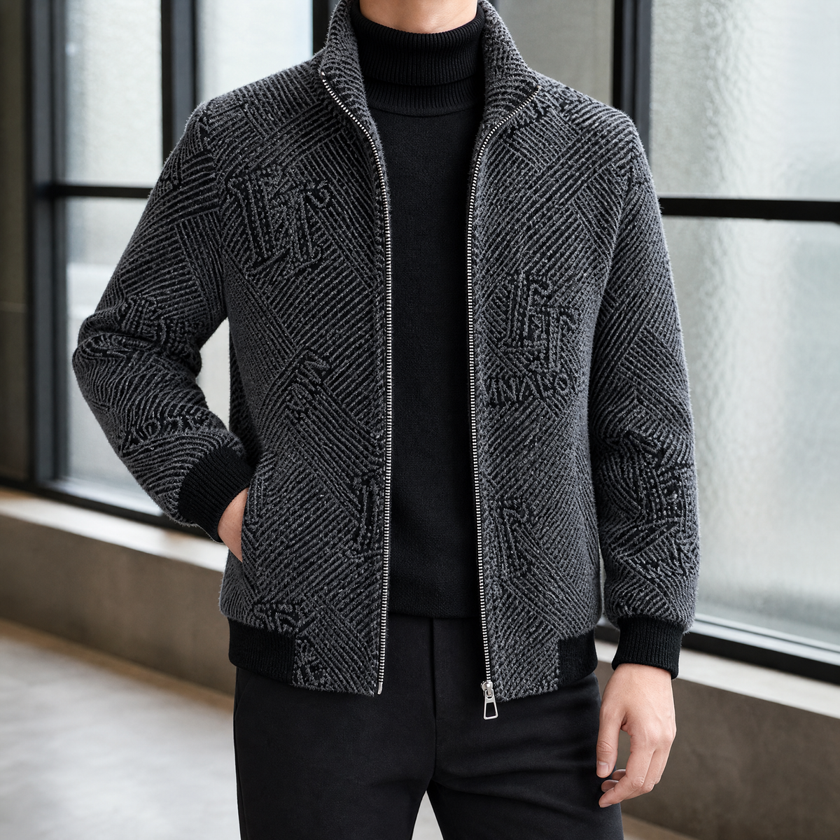 Augustus Patterned Jacket - Gray