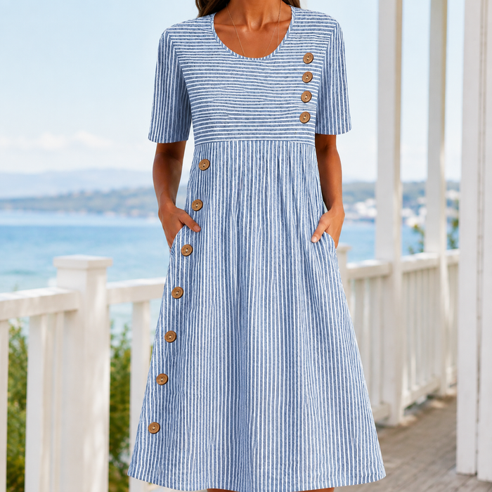 Simone Striped Midi Dress