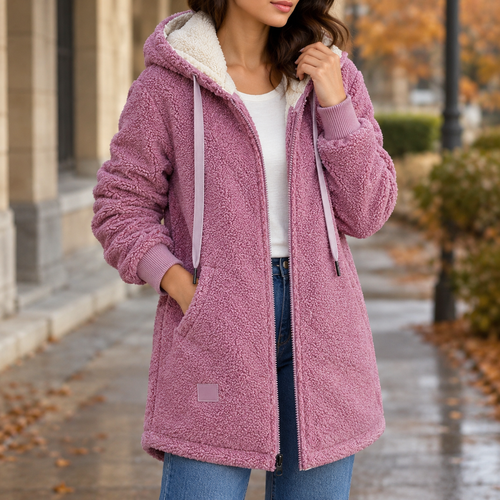 Catriona-Grace Hooded Fleece Jacket - Pink