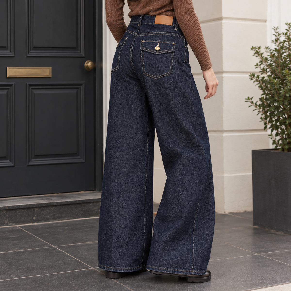 Berenice-Pearl Wide Leg Jeans - Blue