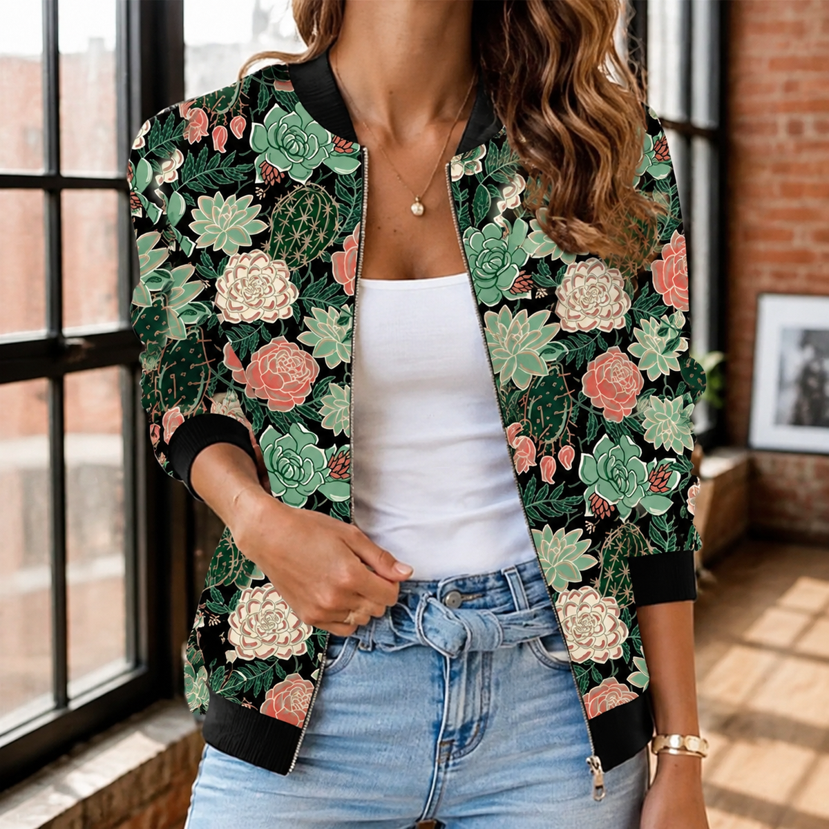 Cordelia Printed Jacket - Green