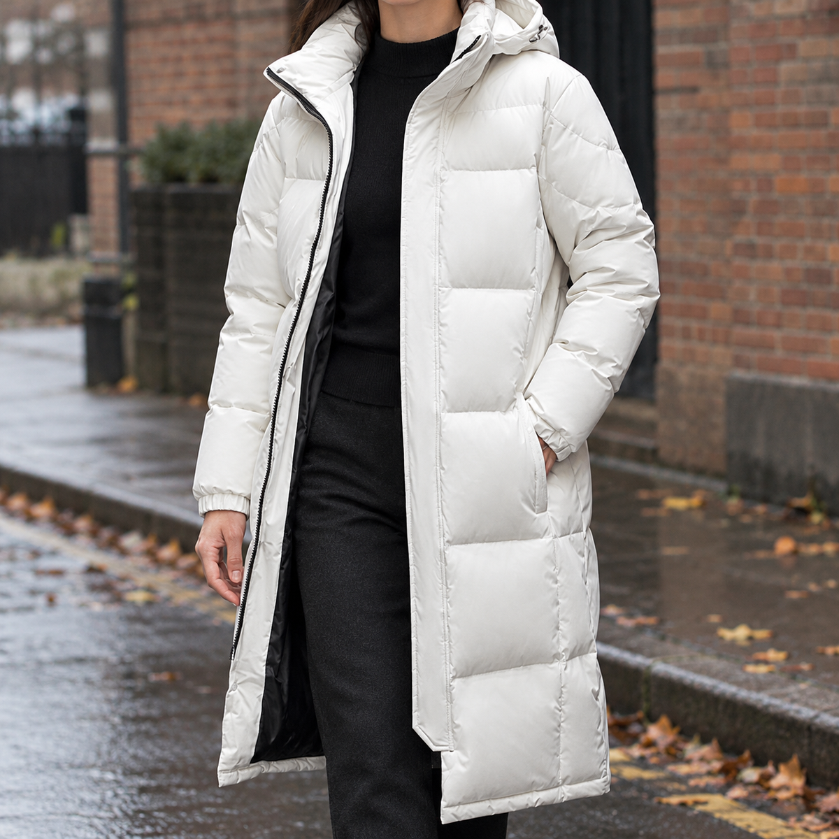 Gwendolen-Belle Cashmere Puffer Jacket - White