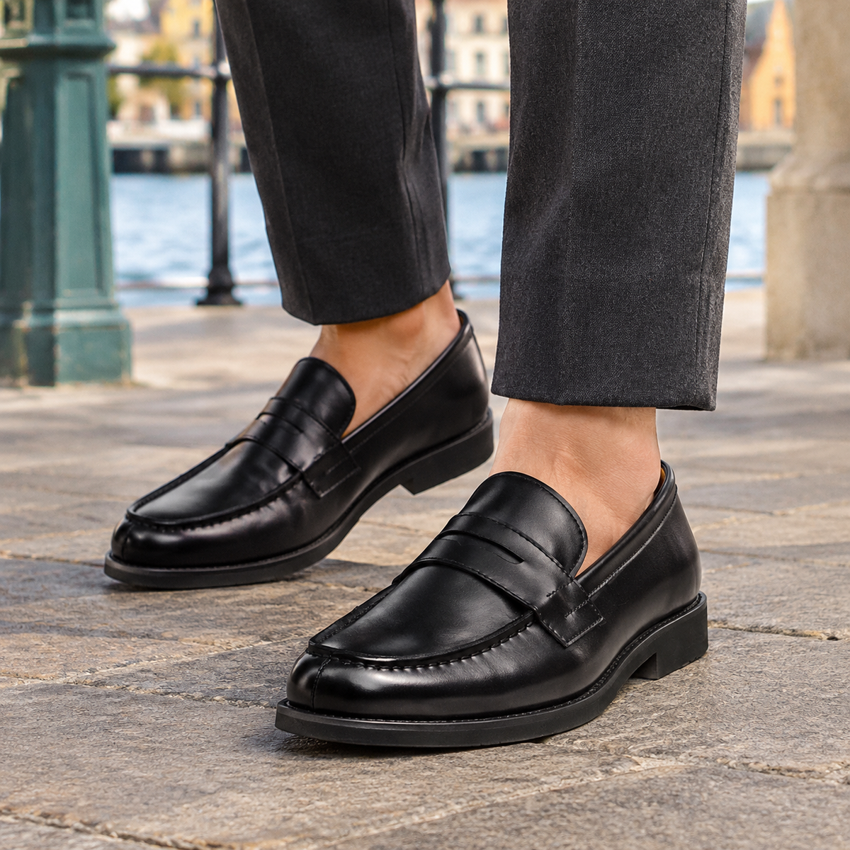 Ferretti Penny Loafers - Black