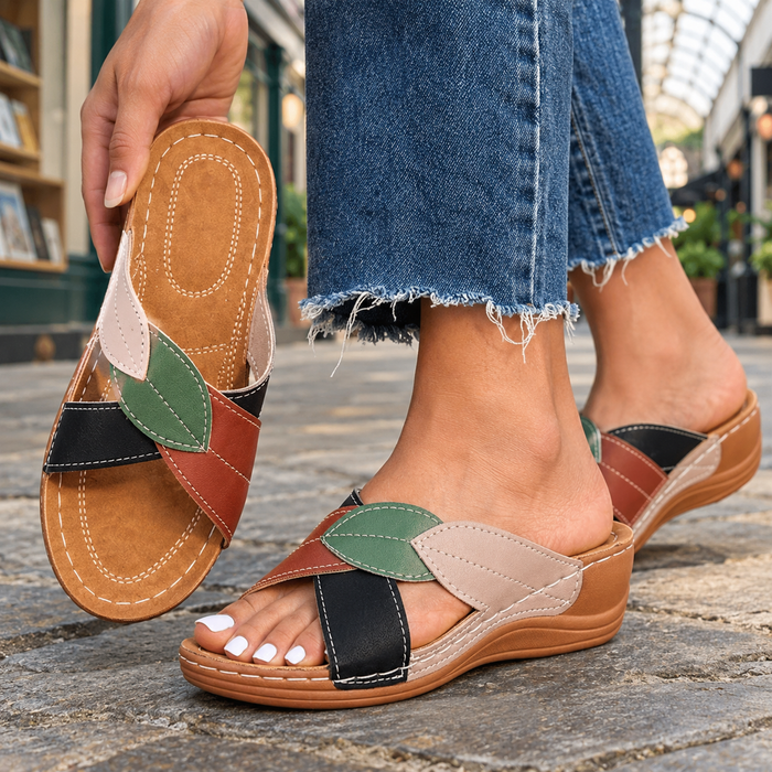 Peretti Leather Wedge Sandals