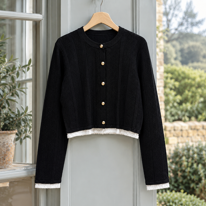 William Contrast Trim Cardigan
