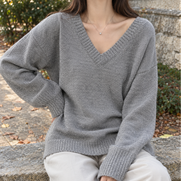 Madeleine-Claire V Neck Sweater