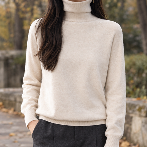 Annabeth Turtleneck Sweater - Beige