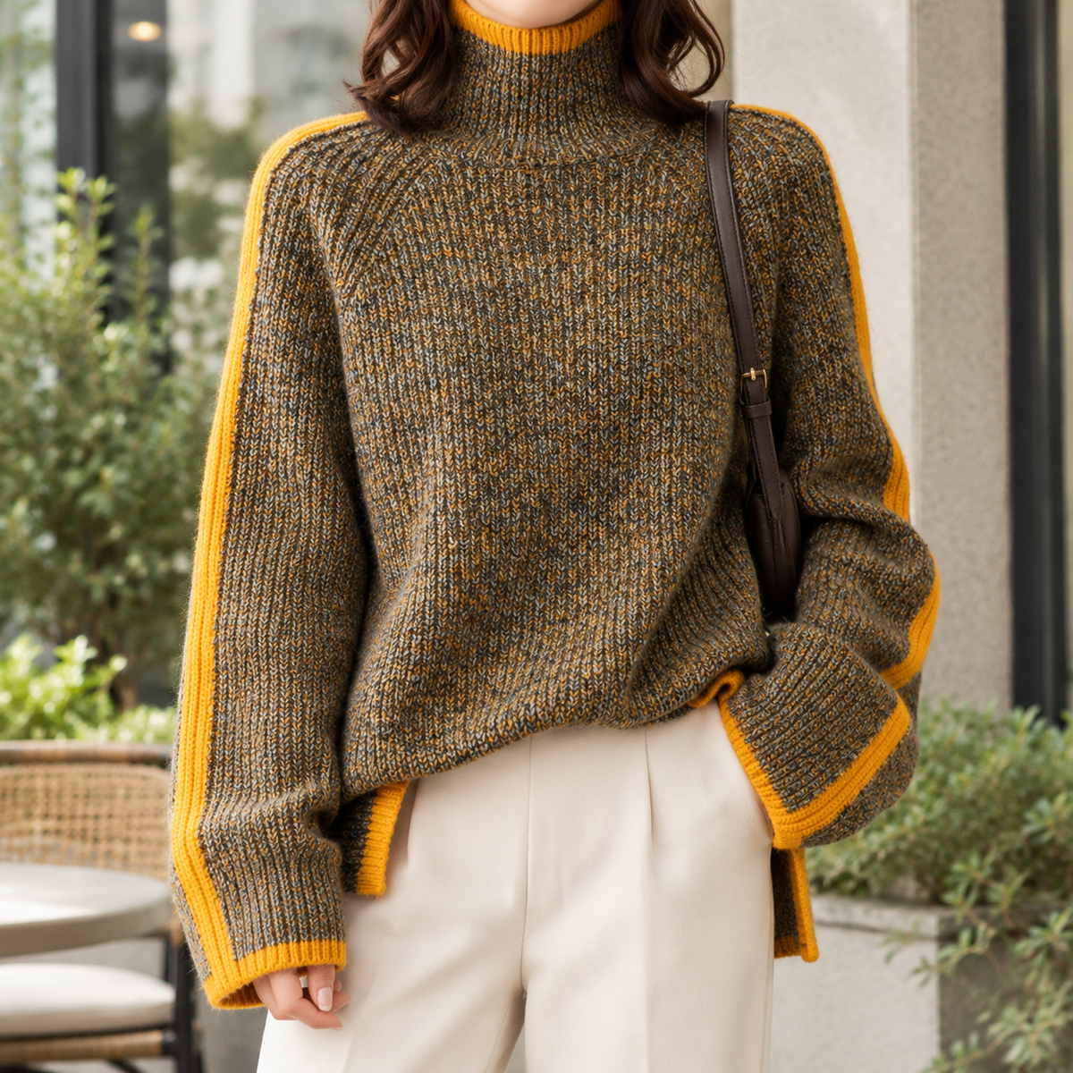Eloise Turtleneck Sweater - Brown
