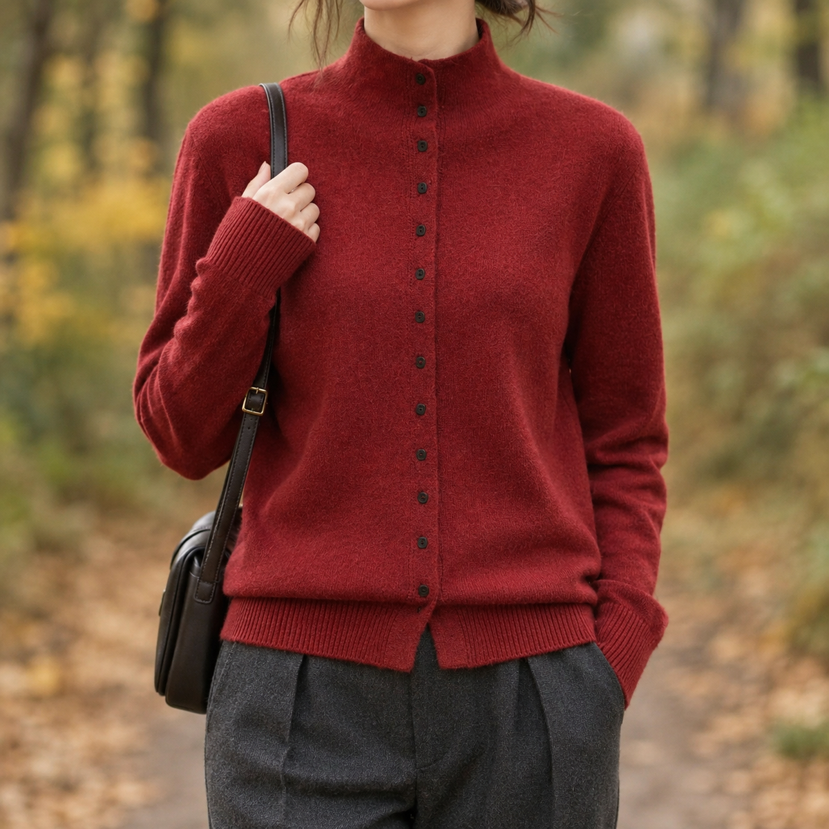 Maia-Belle Wool Cardigan - Red