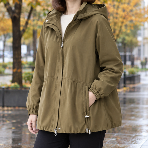Cadence Hooded Jacket - Khaki