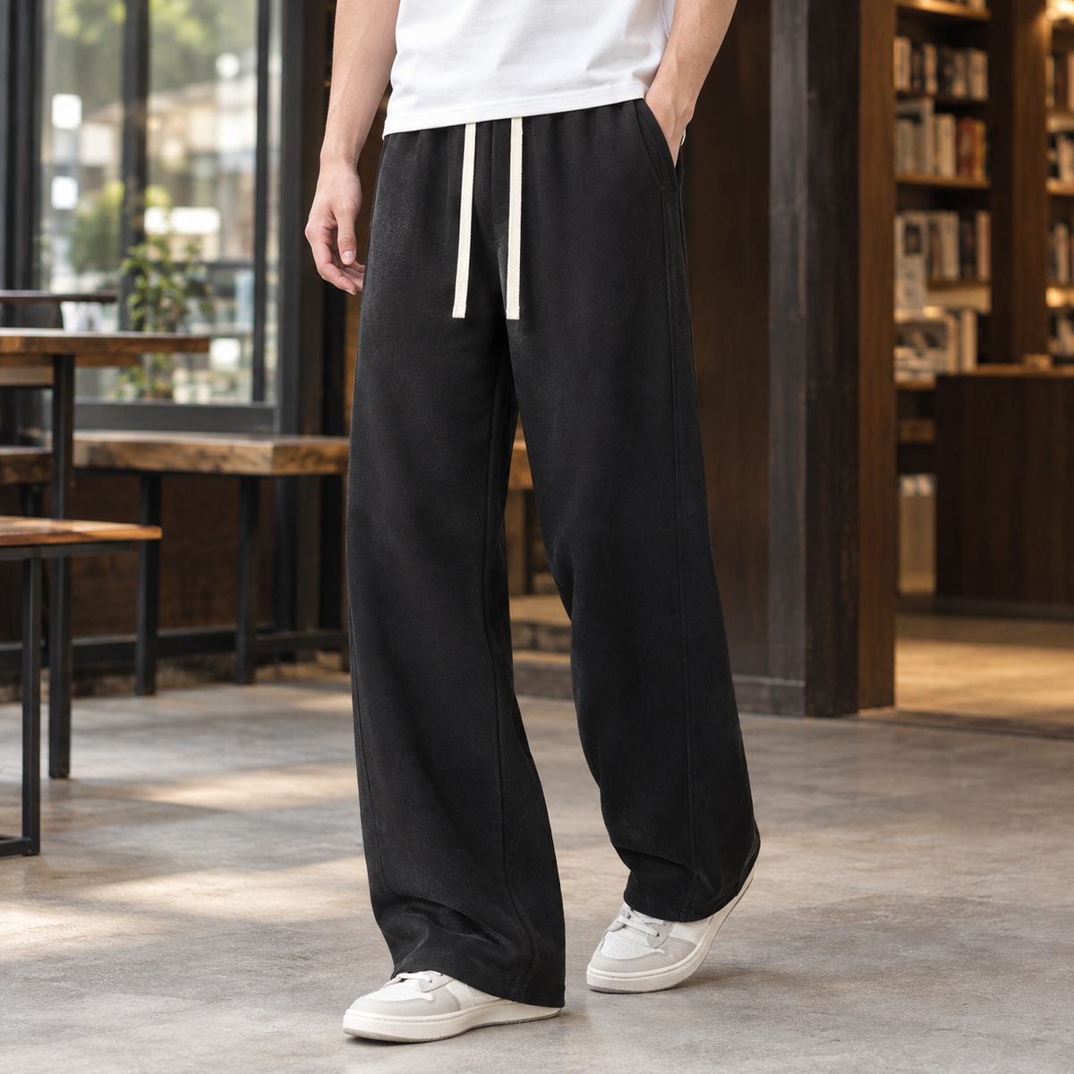 Aurelien Wide Leg Pants - Black