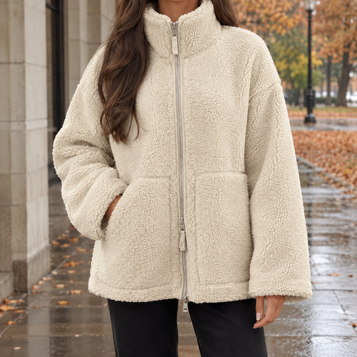 Blanche Teddy Jacket - Apricot