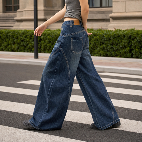 Bianca-June Wide Leg Jeans - Vintage Blue