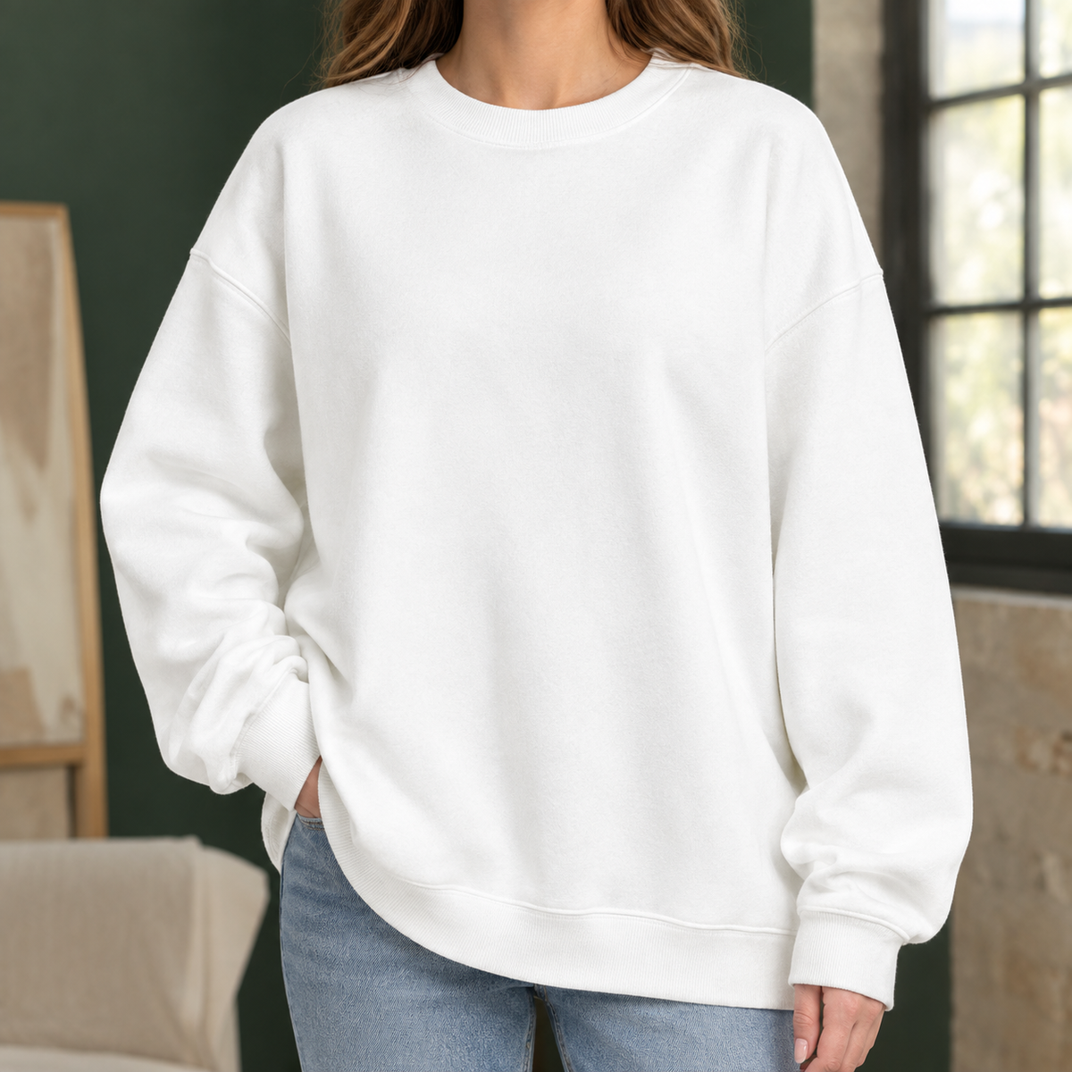 Catriona Crew Neck Sweater - White