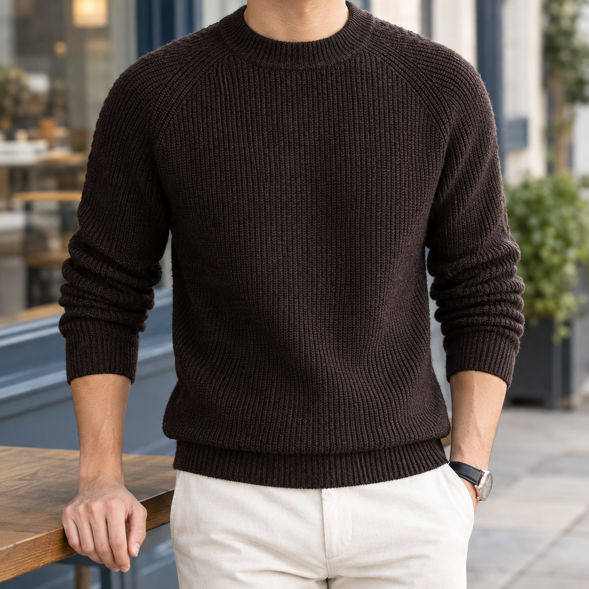 Lambert Ribbed Sweater - Brown