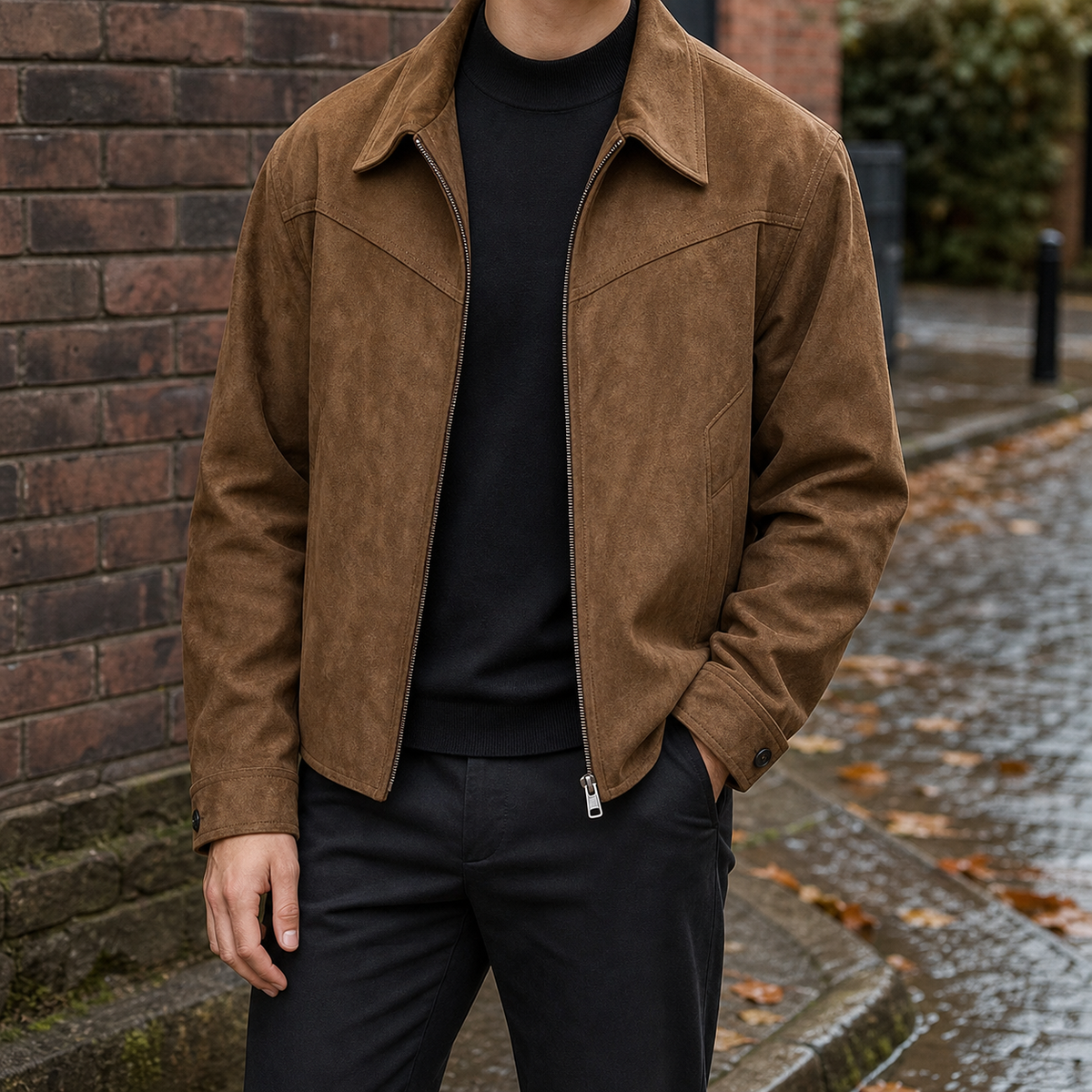 Jake Collared Jacket - Brown