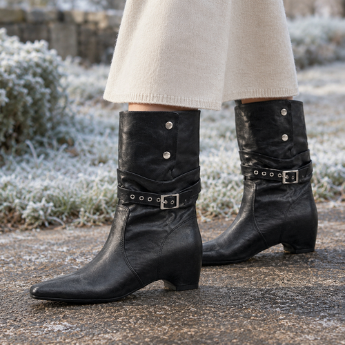 Carmagnola Fold Over Boots - Black