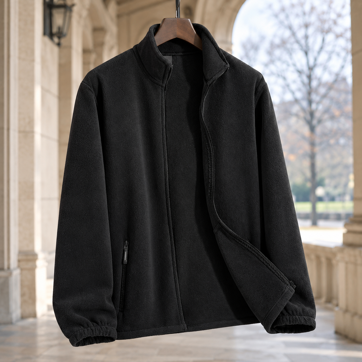 Jamie Stand Collar Jacket - Black