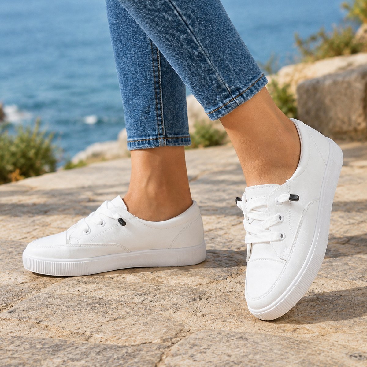 Novara Lace-Up Sneakers - White