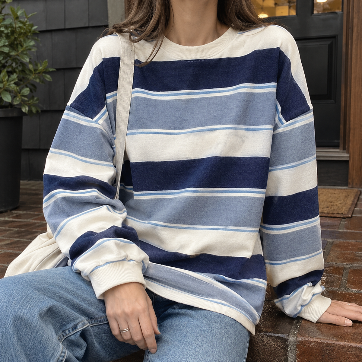 Eliza Relaxed Top - Blue Gray
