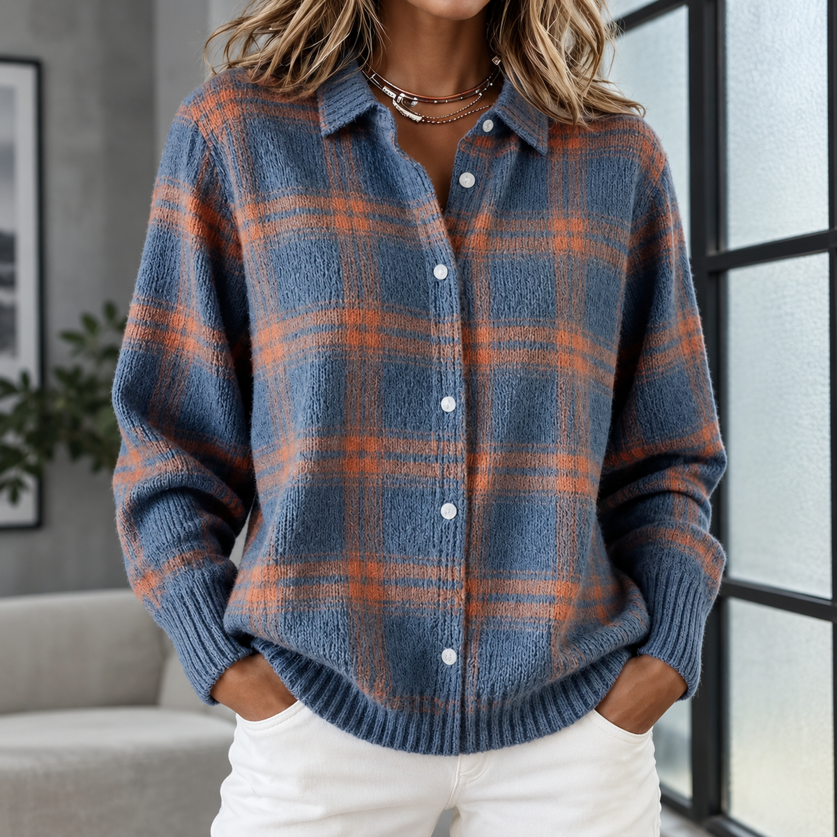 Etta Plaid Overshirt - Blue