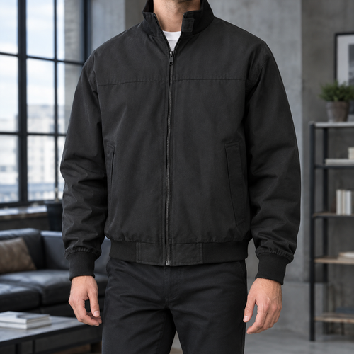 Connor Stand Collar Jacket - Black