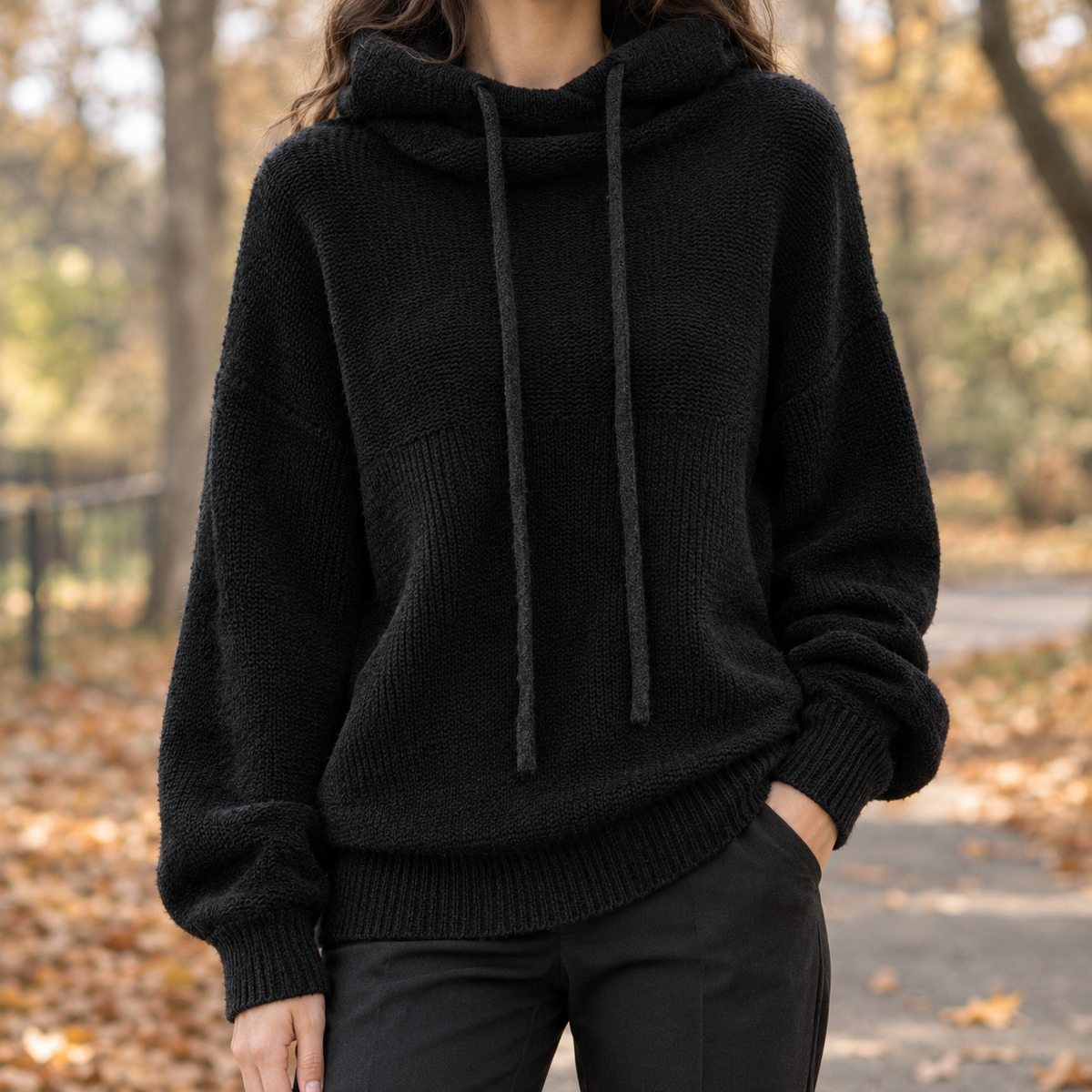Aline Cowl Neck Sweater - Black