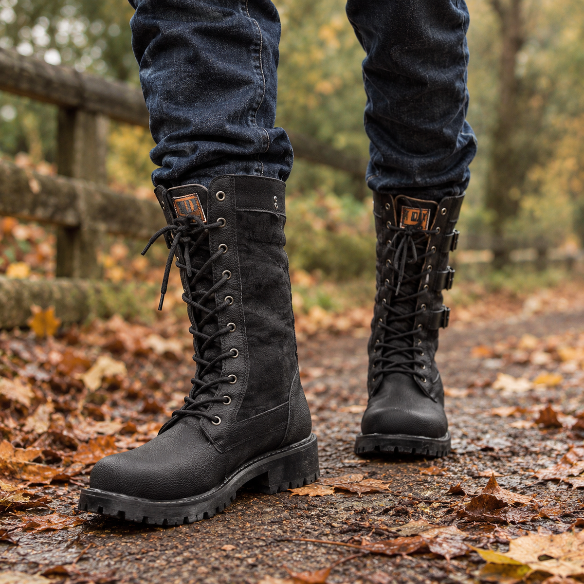 Moretti High Lace Boots - Black