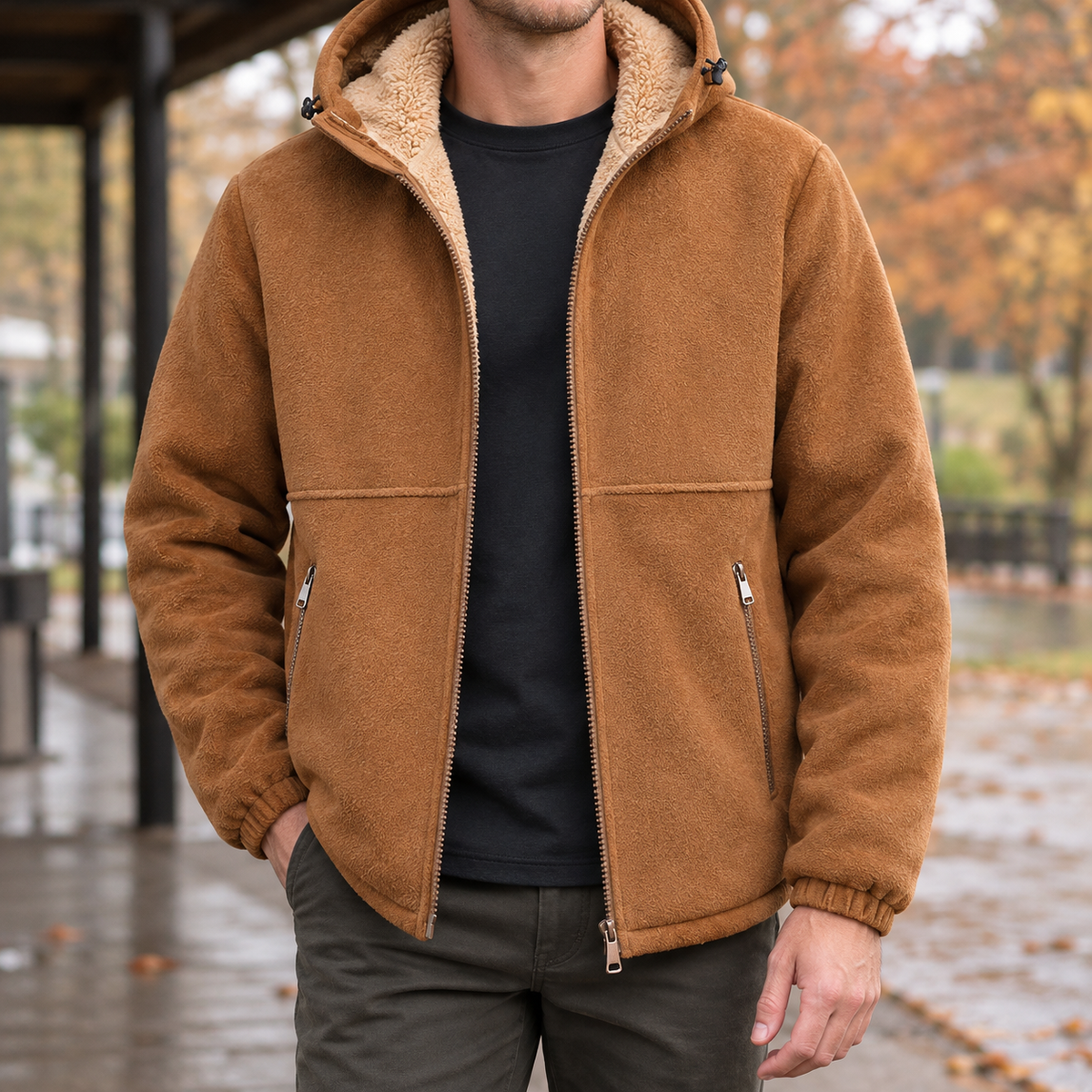 Odilon Fleece Jacket - Caramel