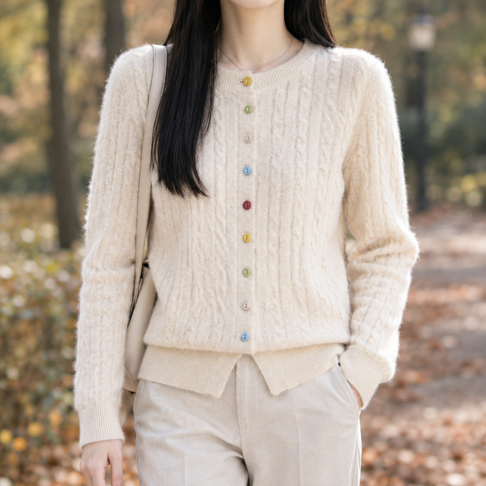Mercedes-Sage Wool Cardigan