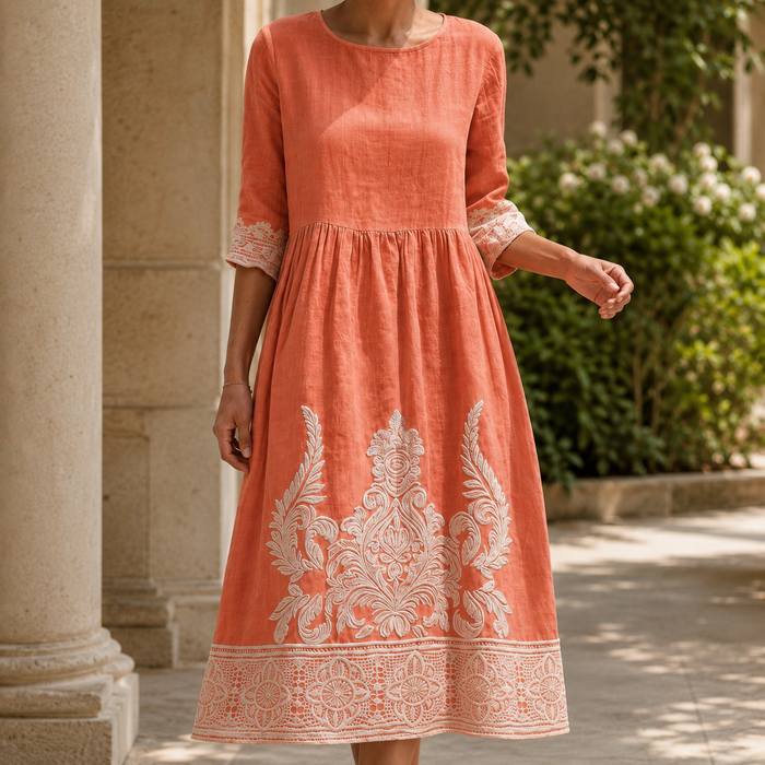 Paloma Embroidered Midi Dress