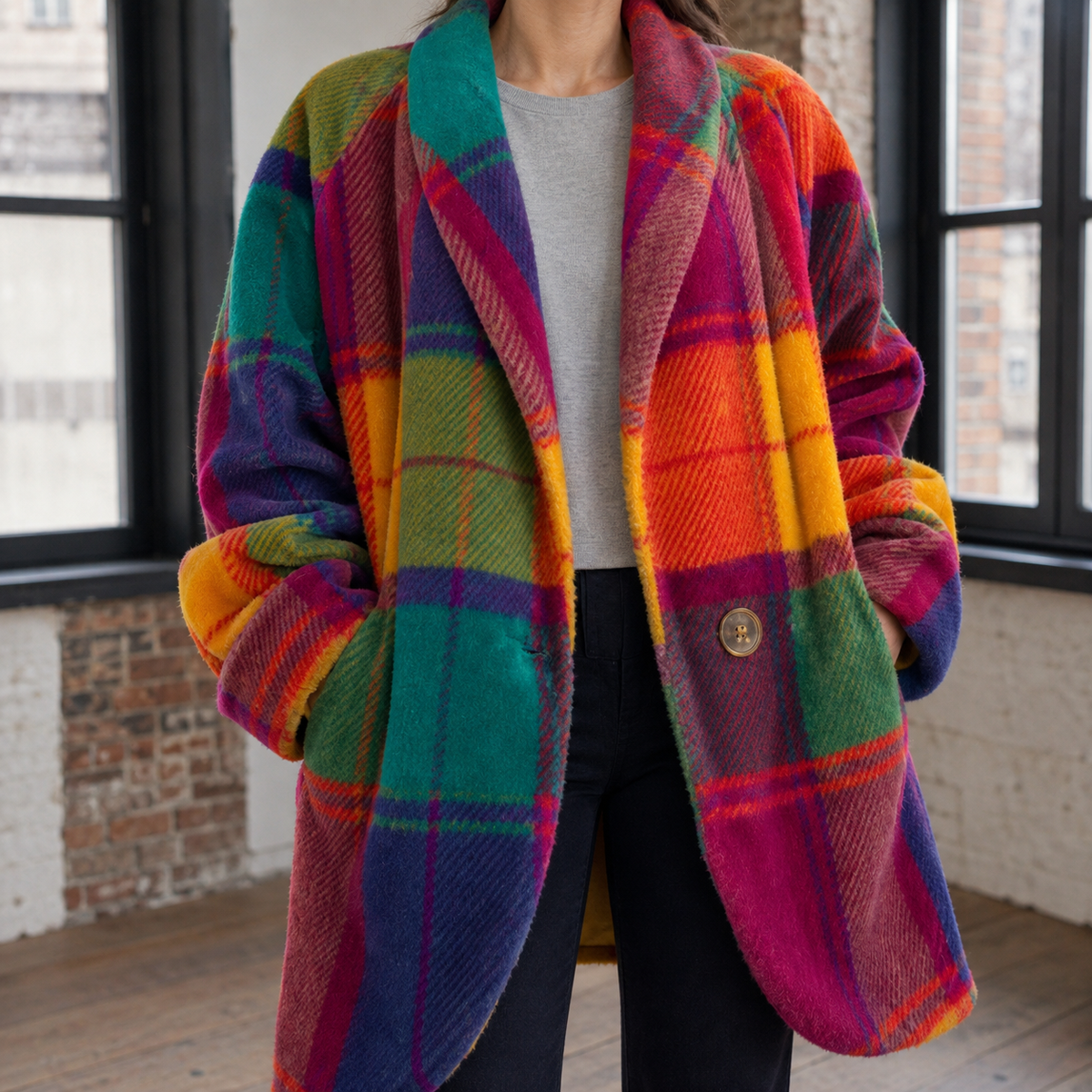 Greta Plaid Jacket - Multi Color